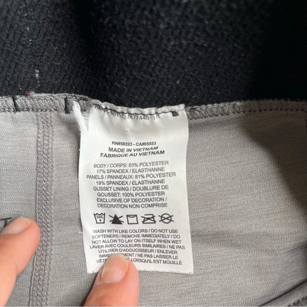 Nike Pro Leggings Womens Small Grey Black Checkmark Athletic Workout Dri Fit